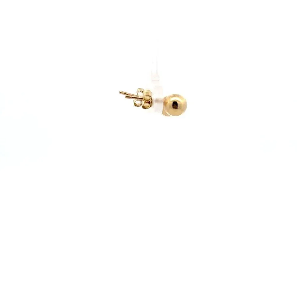 18K Gold Stud Earrings Ball - Picture 4 of 11